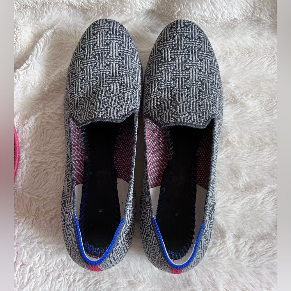 Rothy's Retired Gray Grid Pattern Size 8 - image 2